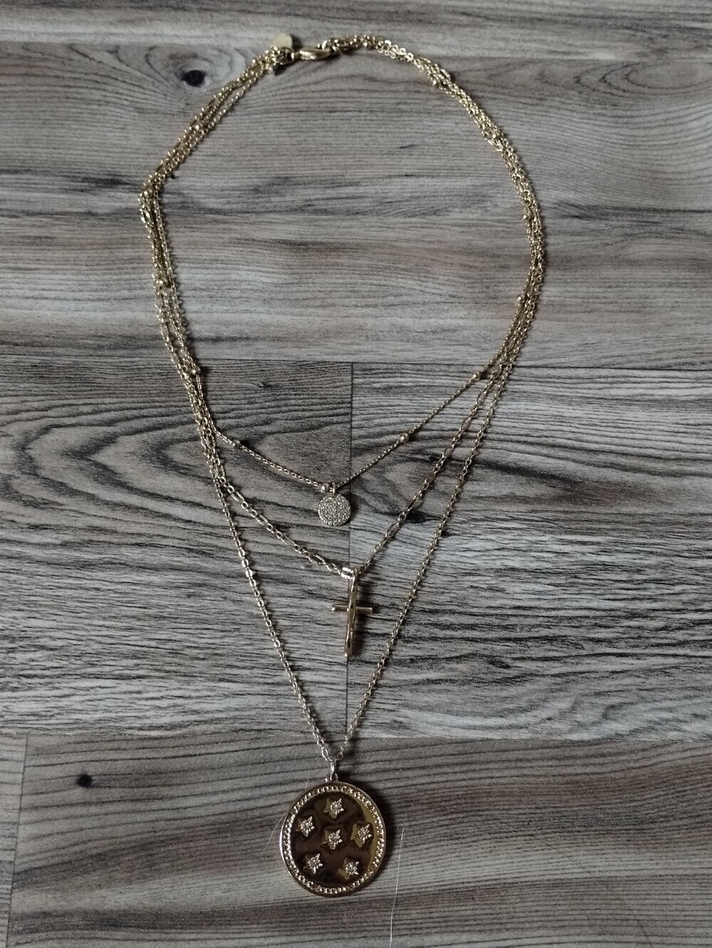 Express Gold Tone Layered Necklace